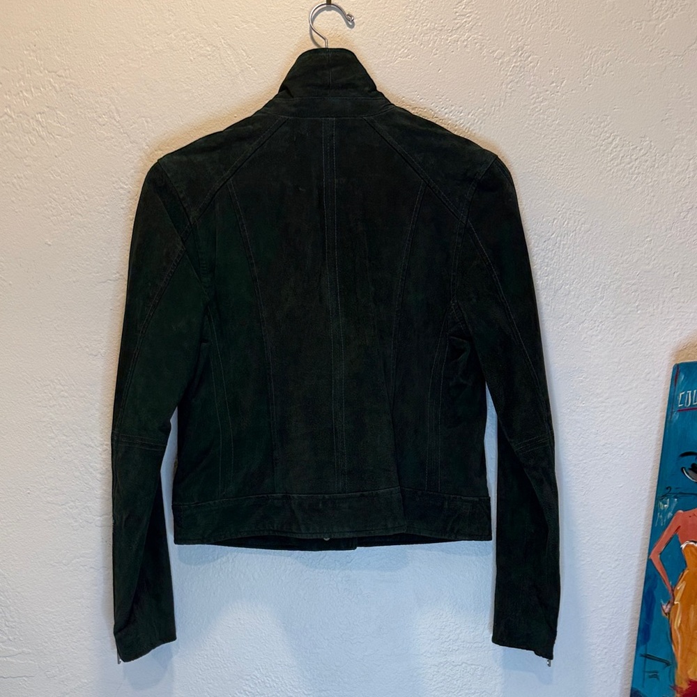 BLANKNYC Dark Green Suede Moto Jacket Size Medium (NWOT) - Picture 9 of 10